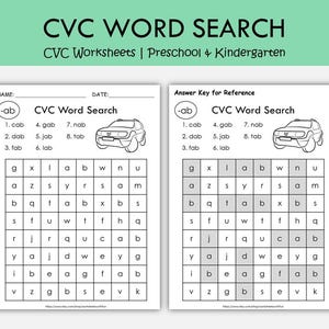 CVC Wortsuchlauf Arbeitsblätter | Phonics Printables für Vorschule & Kindergarten | Kurze Vokal-Leseübung Bild 2