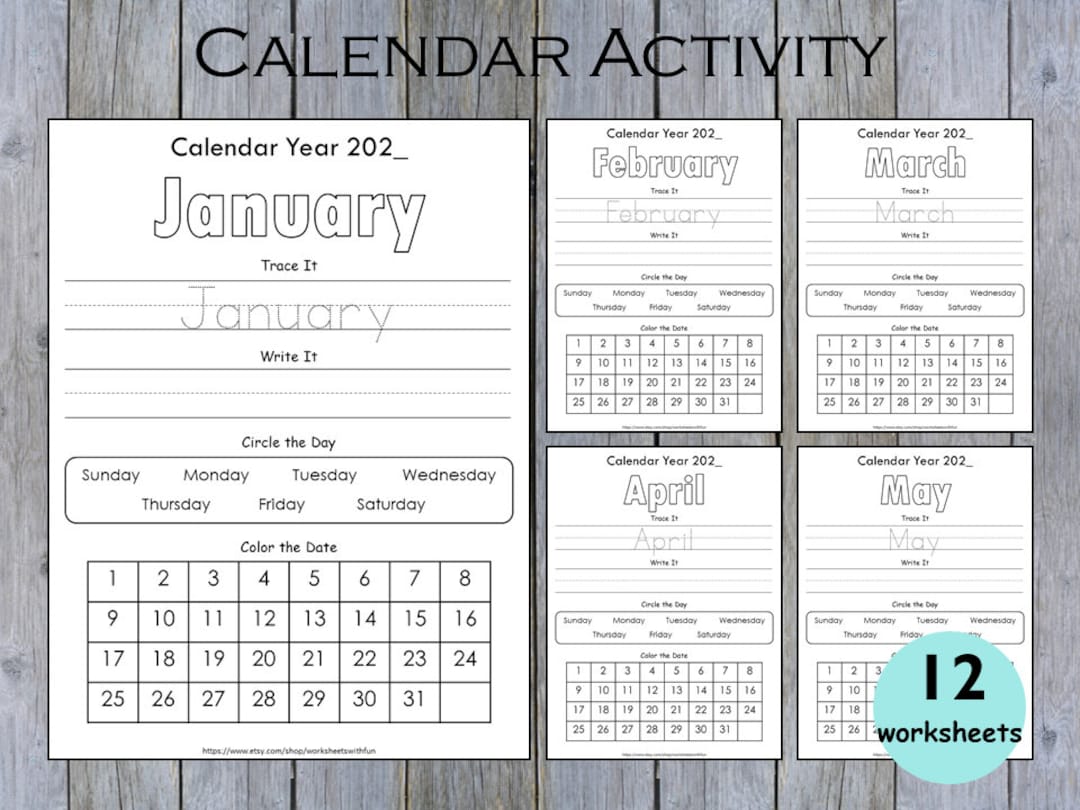 Preschool Calendar Printables, Months of the Year Worksheets, Kids ...