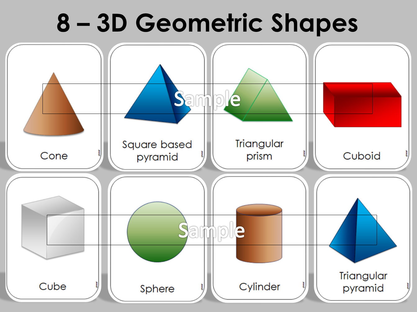 Printable Shapes Flash Cards