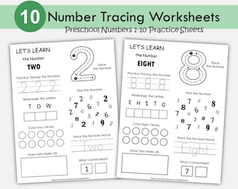 Numbers 1-10 Worksheets: Preschool Math Activities (PDF)