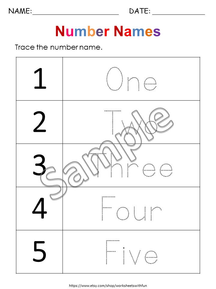 Number Names Worksheets | Counting & Number Word Activities | Preschool ...