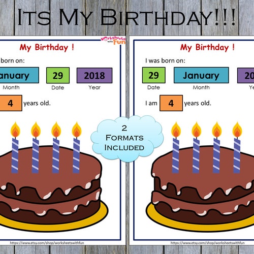 My Birthday Worksheet PDF I Know My Age and Birthday Toddler - Etsy