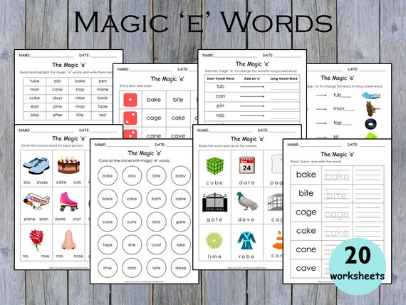 Magic E Worksheets Silent E Words Printable Grade 1 - Etsy Australia