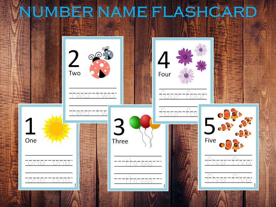 tracing number words 1 10 flashcards number words printable etsy