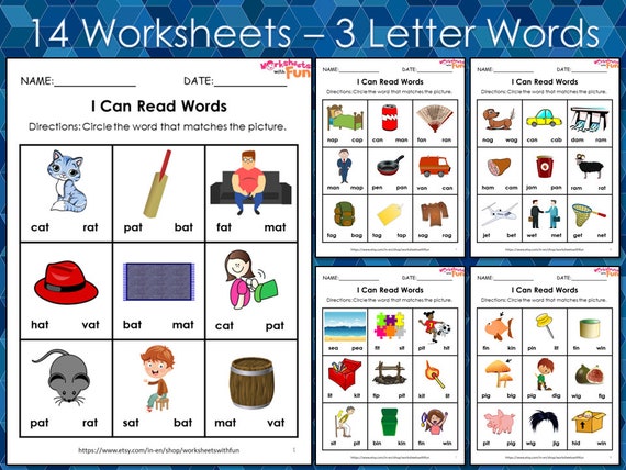 14 phonics worksheets printable for kindergarten reading etsy india