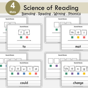 4 Sound Boxes, Multi Sensory Orthographic Mapping for CVC, Magic e, 4 & 5 Phoneme Words, Science of Reading, CVC Mapping, Blends, Diagraphs