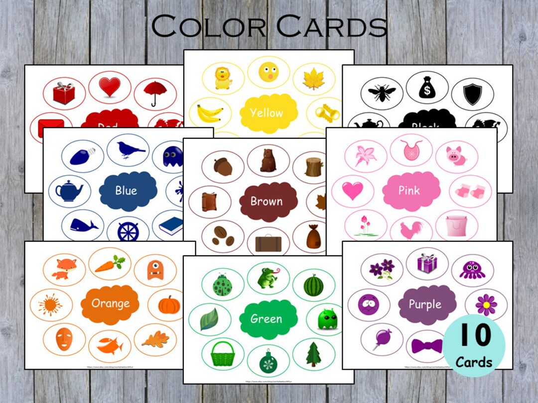 Color Cards, Color Chart Poster, Preschool Color Flashcards Printable ...