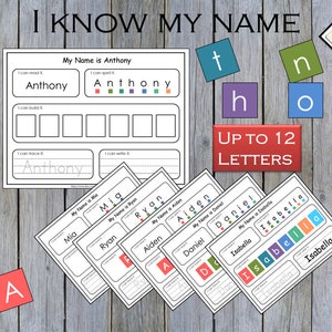 Dry Erase Name Mats, Name Tracing Worksheet Printable, Custom Name Spelling Activity, Preschool Name Busy Book Page, Toddlers, Montessori