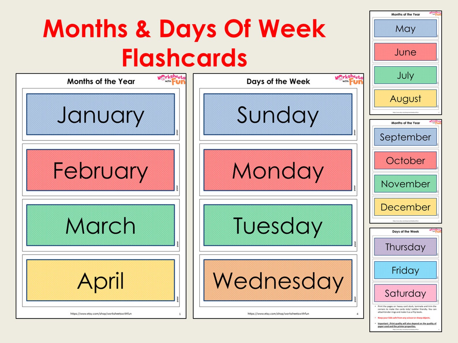 Days Of The Week Flashcards Printable Printable Templates