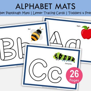 Alphabet Playdough Mats A–Z | Printable Letter Tracing Cards for Toddlers & Preschool | Fine Motor Skills | Uppercase and Lowercase