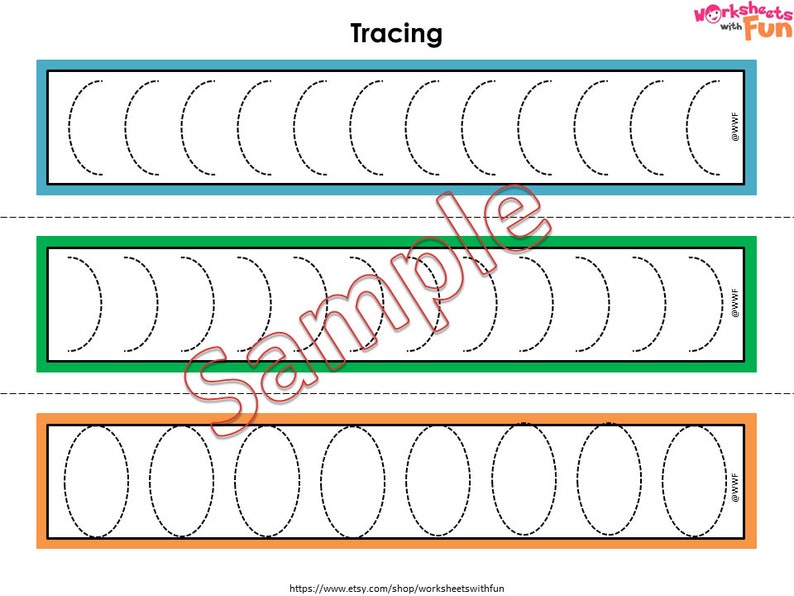 Tracing Cards Printable for Toddlers Lines and Curves Tracing Etsy