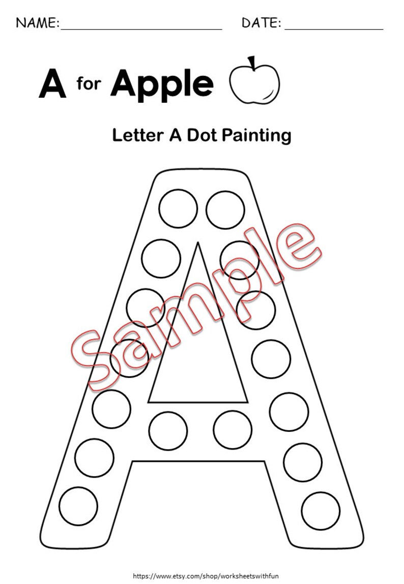 Do-A-Dot Alphabet Printable Worksheets, 26 Dab It Activity Sheets For Kids, Toddler Uppercase Dot Marker, Preschool Curriculum, Busy Book