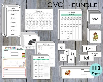 CVC Words Worksheets, CVC Flashcards, CVC Objects, Word List, Toddler Activities, Literacy, Words Phonics Builder, Kids, Kindergarten