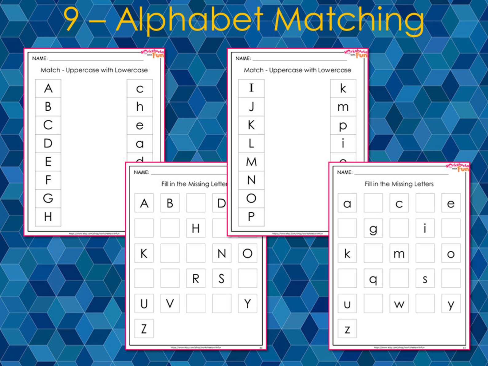 160 Alphabet and Numbers Worksheets Preschool Worksheets