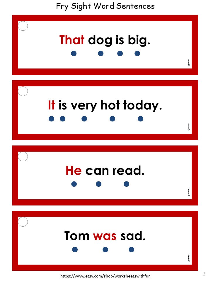 Fry Sight Words Printable Sight Words 1st 100 Fry Tap and | Etsy