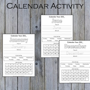 Preschool Calendar Printables, Months of the Year Worksheets, Kids ...