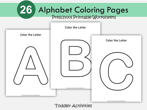 Alphabet Coloring Pages: Preschool ABC Worksheets (PDF)