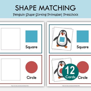 Afdrukbare activiteit pinguïnvorm, vorm werkbladen kleuterschool, wiskundecentra kleuterschool, peutervormen leren, druk bezig met binder pdf