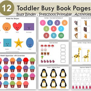 Busy Book Printable, Toddler Learning Binder, Preschool Activities, Homeschool Resources, Montessori Materials, Kids Quiet Book