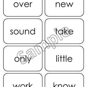 100 Printable Fry's Second Hundred Sight Word Flashcards, Kindergarten ...