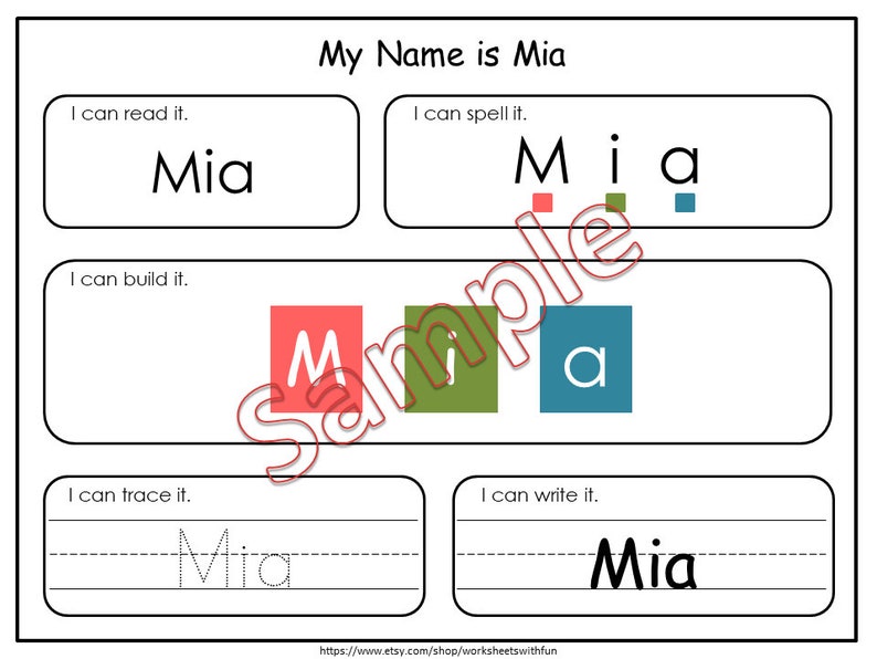 Dry Erase Name Mats Name Tracing Worksheet Printable Custom Etsy