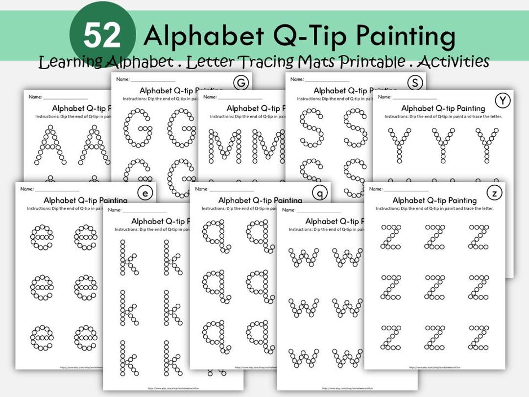 Alphabet Tracing With Q-tips Printable | A-Z Fine Motor Skill ...