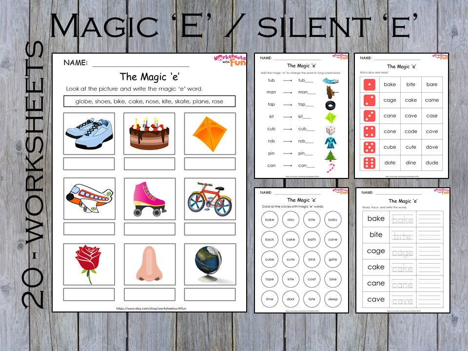 magic e worksheets silent e words printable cvce worksheets etsy