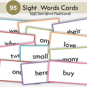 Cartes mémoire mots à vue pour enfants de la maternelle, mots à vue, téléchargements numériques, mots difficiles, mots à haute fréquence, lecture phonétique, école à la maison
