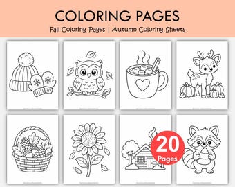 Fall Coloring Pages for Toddlers, Autumn Coloring Sheets, Preschool Fall Printable Activities
