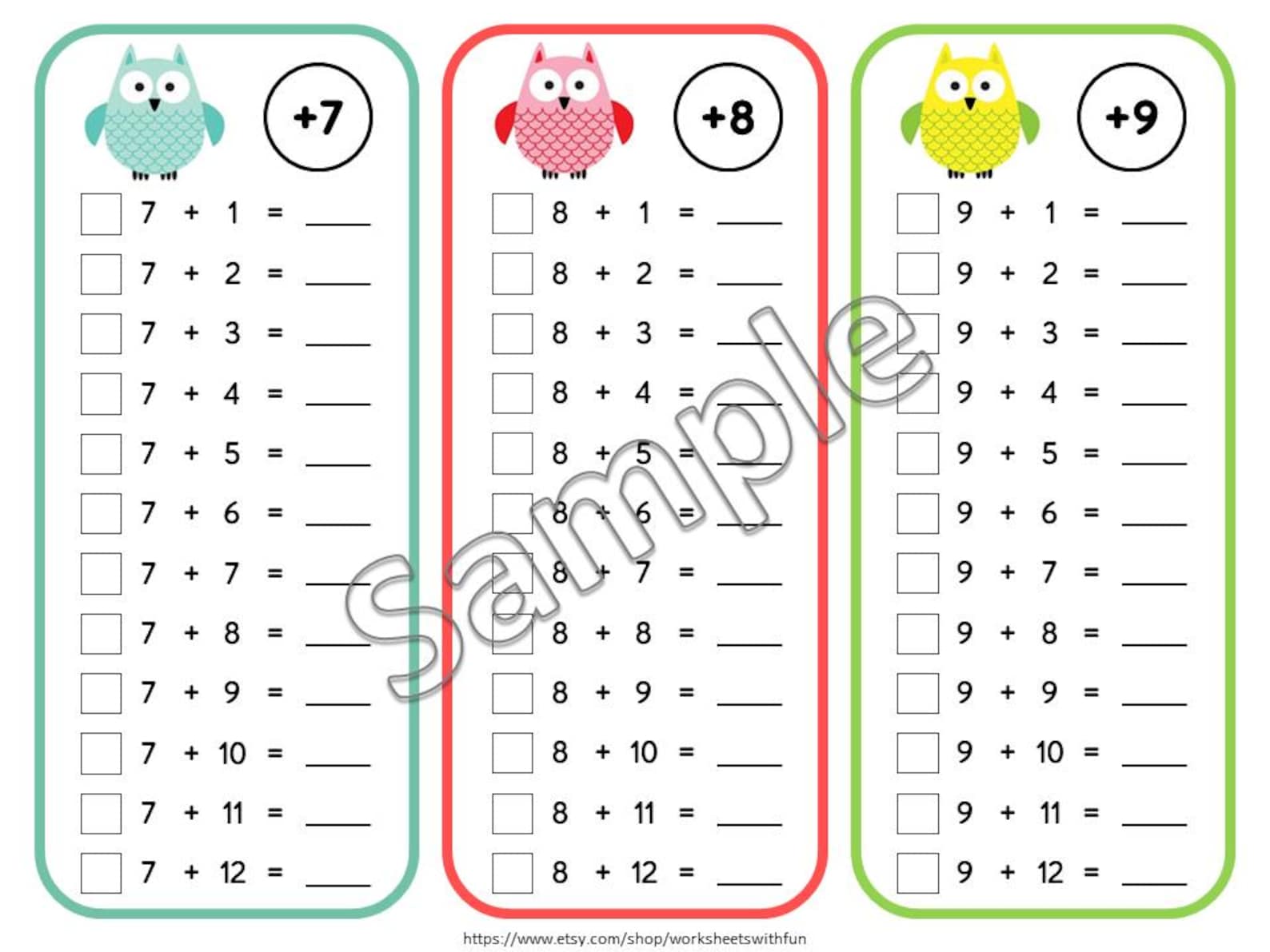 Printable Addition Facts Cards for Kids | Kindergarten Math Flashcards ...