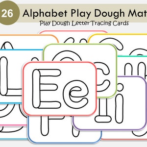 Tapetes de plastilina con el alfabeto, tapetes imprimibles para preescolar, actividades para niños pequeños, actividades de letras para niños, hojas de trabajo para jardín de infantes