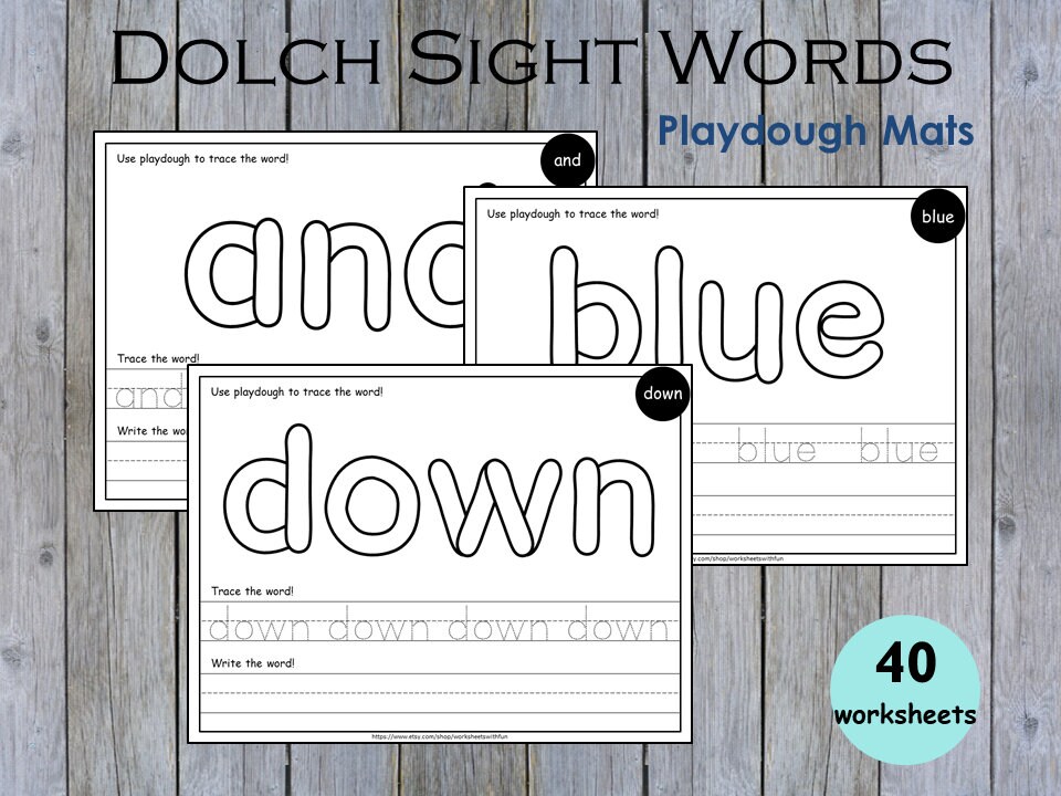 Sight Word Play Dough Mats - Kindergarten Mom