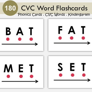 Cartes flash CVC, Mots CVC, Cartes flash CVC, Montessori, Cartes phoniques à imprimer, Lecture pour la maternelle, Mots familiaux, Phonétique, École à la maison