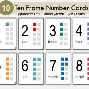 Number Flashcards 1-10 Printable | Ten Frame, Number Word and Numeral | Preschool & Kindergarten Math | Number Sense | Counting | Homeschool
