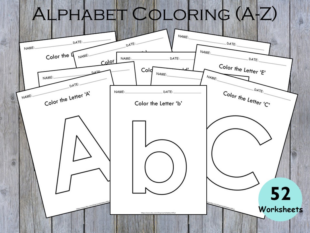 Alphabet Full Page Coloring Printable for Toddlers, All 26 Letters ...