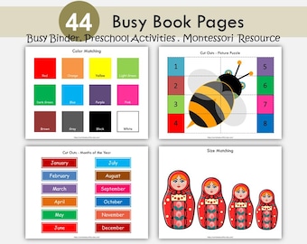 Preschool Busy Book: Learning Activities for Toddlers (Digital Download)