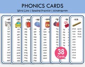 Learn to Read CVC Words, Phonics Cards Printable, Kindergarten Reading, CVC Word Family Lists, Phonetic, Toddlers, Homeschool Kids Resource