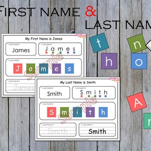 Dry Erase Name Mat, Custom Name Tracing Sheet, First Name & Last Name Worksheet, Name Spelling Activity Printable, Name Busy Book Page