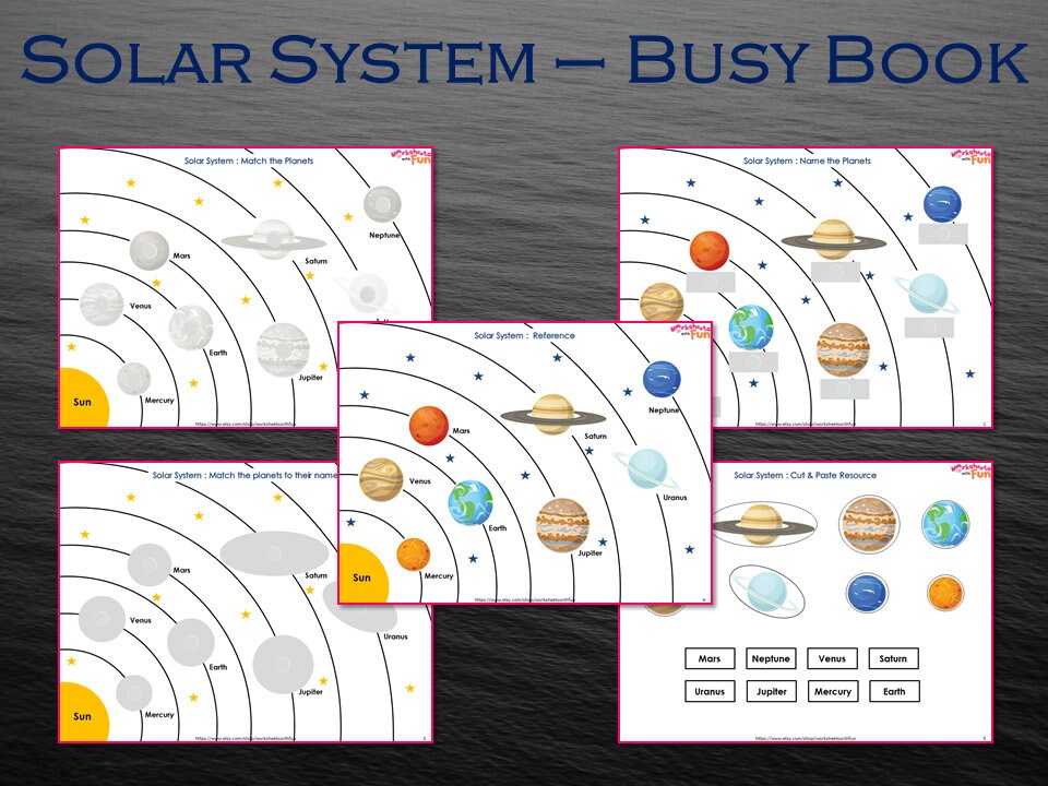 Solar System Busy Book, Space Quiet Book, Solar System Busy Binder, Planets in the Solar System, Planets Printable, Solar System Printable