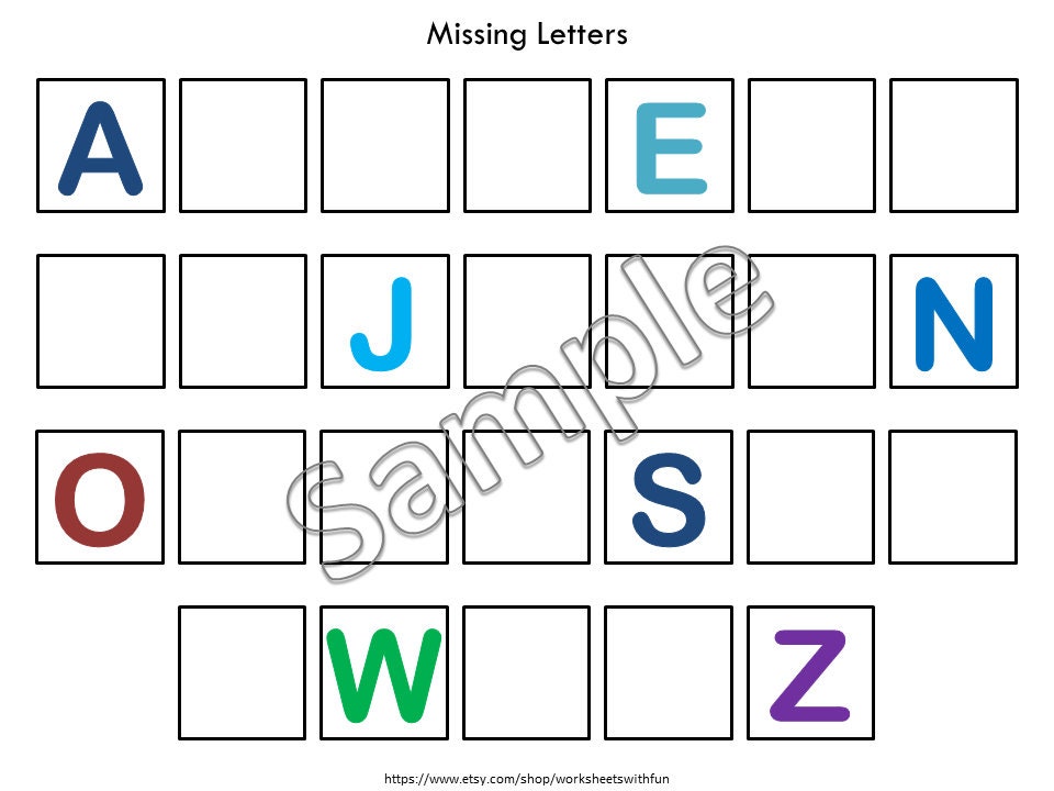 Abc Chart Missing Letters Alphabet Missing Letters Mats | Uppercase Letter Activity | Preschool ...