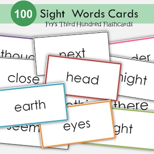 100 afdrukbare Fry's derde honderd zichtwoord-flashcards - graad 2 - graad 3 - zichtwoorden - hoogfrequente woorden - lastige woorden
