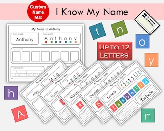 Dry Erase Name Tracing Practice Mat for Preschool, Kindergarten, Homeschool, Busy Book, Montessori Activity to Learn to Spell and Write Name