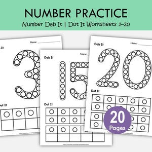 Anzahl Dab It & Dot It Arbeitsblätter 1–20 | Zehn Rahmen Zählen Printables für Vorschule und Kindergarten