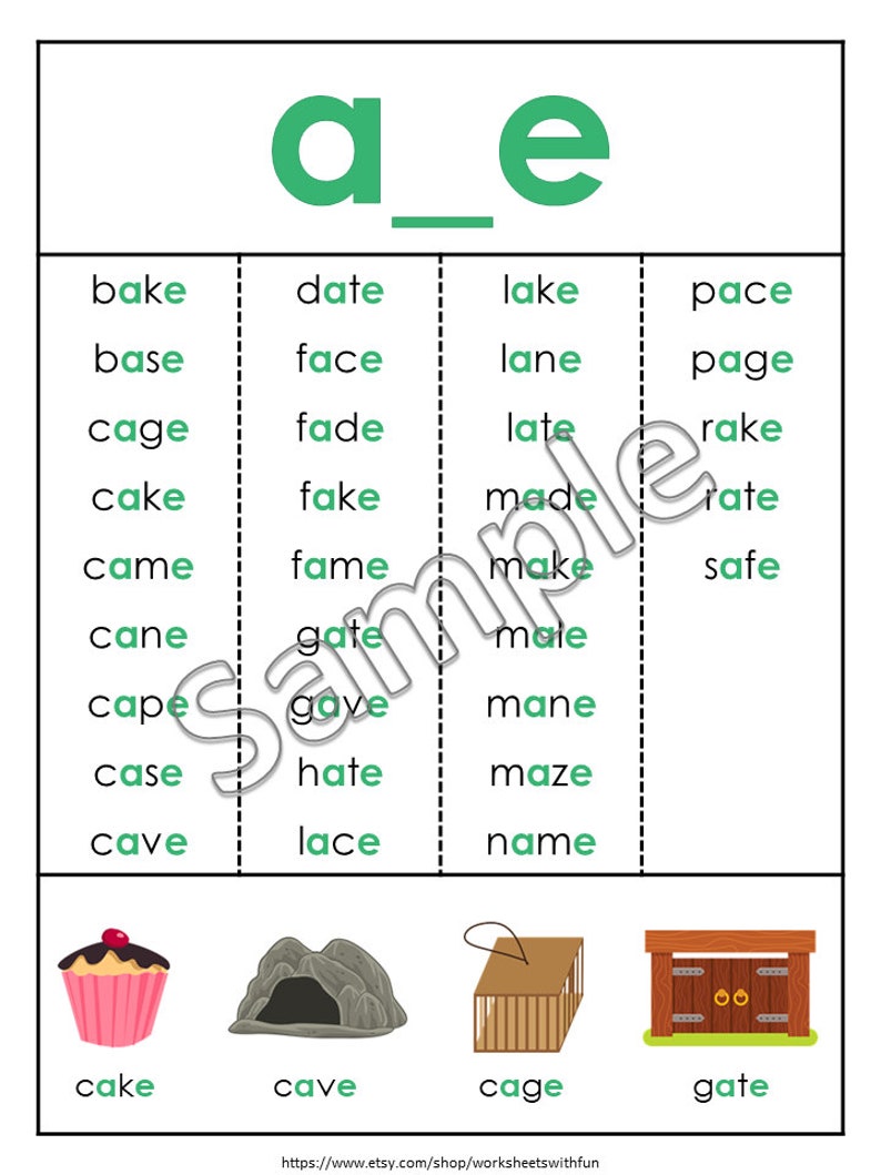 Long A Vowel Phonics Flashcards, Word Lists, Kindergarten Reading ...