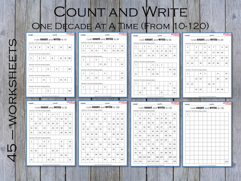 missing numbers 1 120 worksheets printable 26 count and