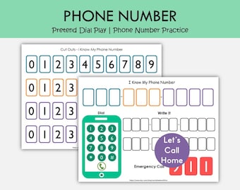 Phone Number Practice Worksheet | Kids Learning Activity Printable Download