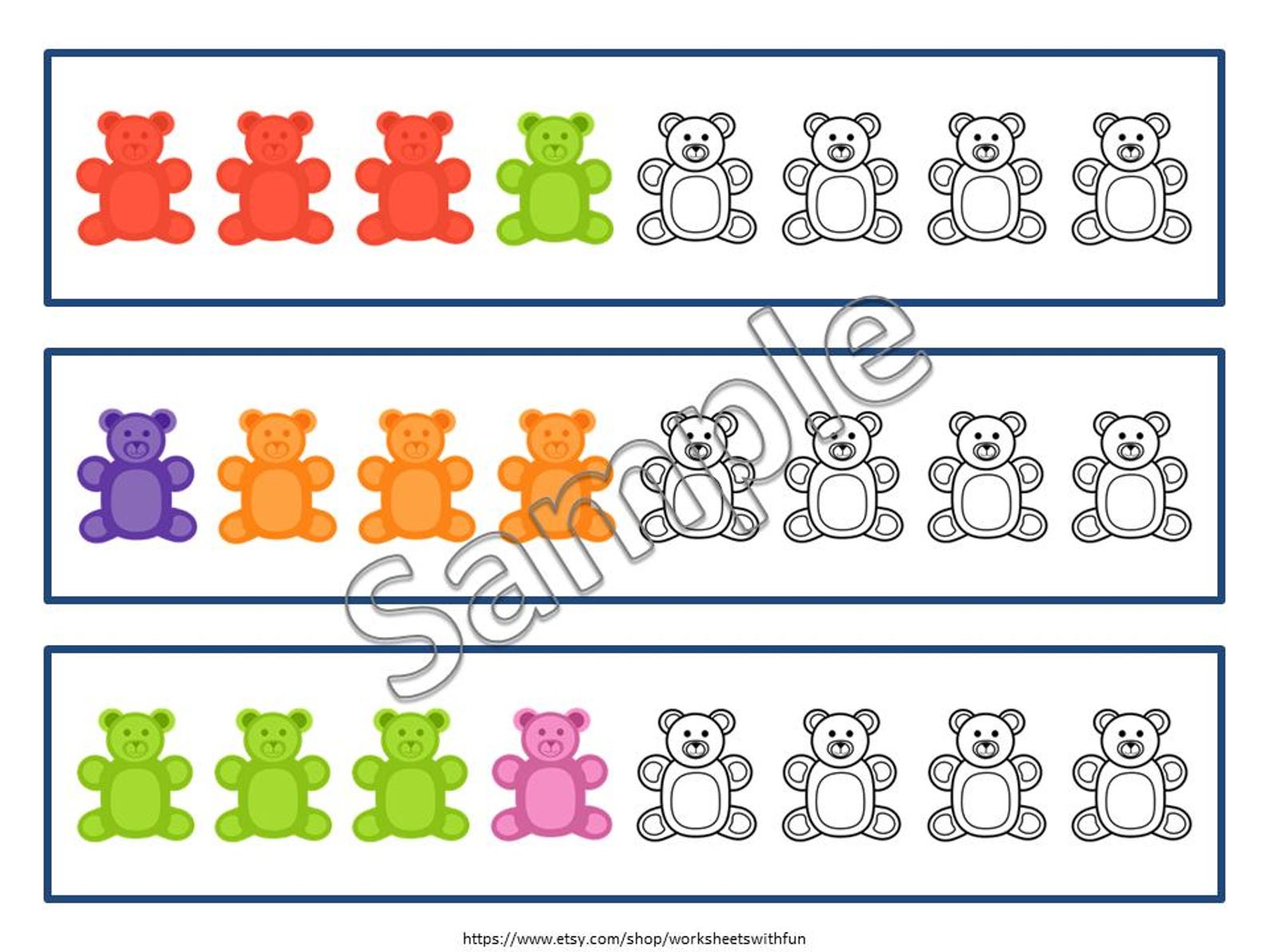 Bear Pattern Worksheet: Preschool Color Recognition Activity (PDF ...