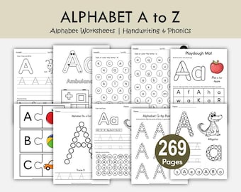 Letter of the Week Printable Worksheets, Alphabet Tracing, Alphabet Coloring, Preschool Curriculum, Toddler Workbook, ABC Learning Binder