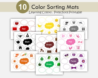 Color Sorting Game: Preschool Learning Activity (Digital Download)