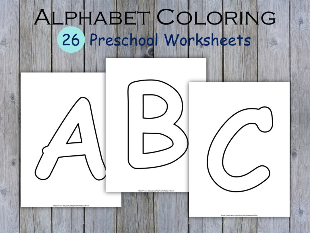 Printable Alphabet Uppercase Full Page PDF, All 26 Letters Coloring ...